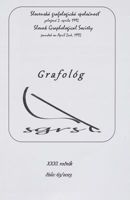 Grafológ : odborný časopis Slovenskej grafologickej spoločnosti.