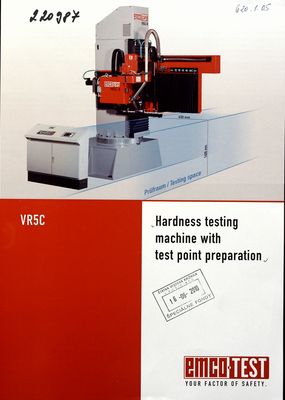 Hardness testing machine with test point preparation. 04/2008