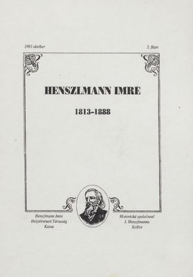 Henszlmann Imre : 1813-1888.