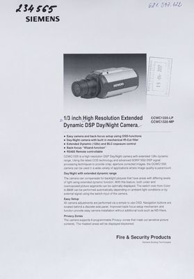 High Resolution Extended Dynamic DSP Day/Night Camera.