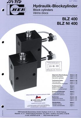Hydraulik-Blockzylinder BLZ 400 BLZ NI 400.