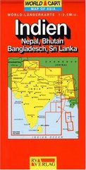 Indien, Nepal, Bhutan, Bangladesh, Sri Lanka. : World-Länderkarte 1:2,5 Mio.