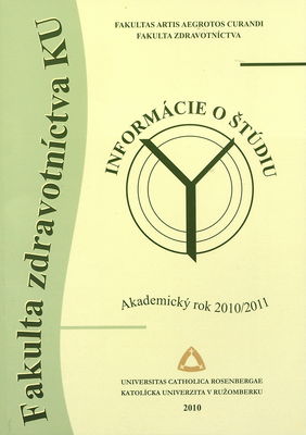 Informácie o štúdiu : akademický rok 2010/2011 /
