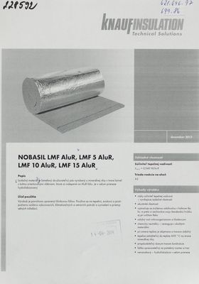 Izolačný materiál NOBASIL LMF AluR, LMF 5 AluR, LMF 10 AluR, LMF 15 AluR. december 2013