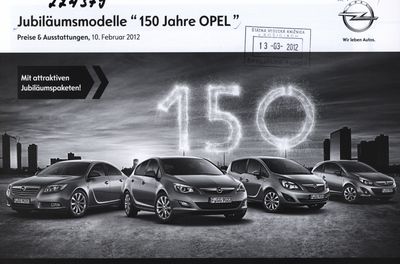 Jubiläumsmodelle "150 Jahre OPEL". 10. Februar 2012