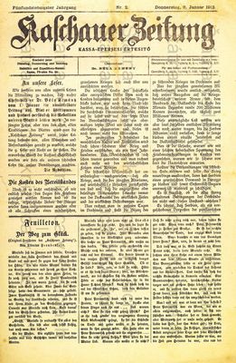 Kaschauer Zeitung : Lokalblatt für Volks-, Haus- und Landwirthschafts, Industrie und geselliges Leben.