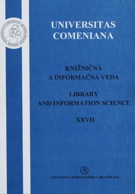 Knižničná a informačná veda. XXVII /