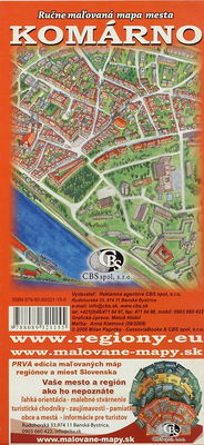 Komárno ručne maľovaná mapa mesta /