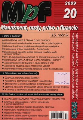 Manažment, mzdy, právo a financie : časopis pre ekonómov, právnikov, podnikateľov, podniky a organizácie.
