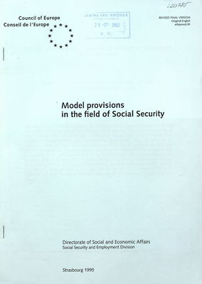 Model provisions in the field of social security.