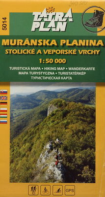 Muránska planina ; Stolické a Veporské vrchy turistická mapa.
