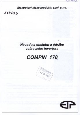 Návod na obsluhu a údržbu zváracieho invertora COMPIN 178.