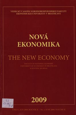 Nová ekonomika : vedecký časopis Národohospodárskej fakulty Ekonomickej univerzity v Bratislave.