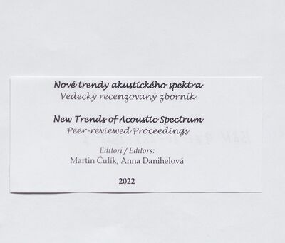 Nové trendy akustického spektra : vedecký recenzovaný zborník /