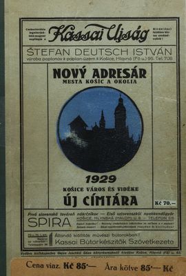 Nový adresár mesta Košíc a okolia 1929.