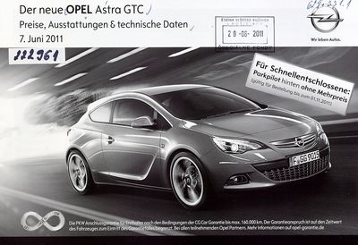 Opel ASTRA GTC. Preise, Ausstattungen & technische Daten. 7. Juni 2011
