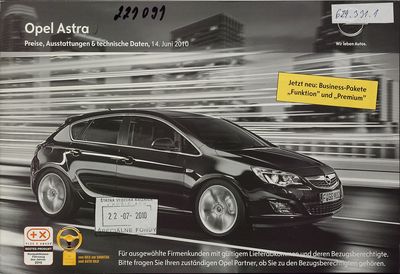 Opel ASTRA. 14 Juni 2010