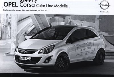 Opel CORSA Color Line Modelle. 18. Juni 2012