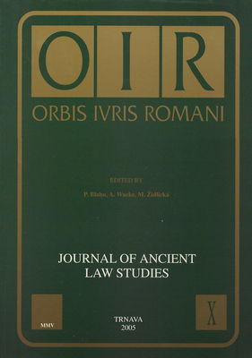 Orbis Ivris Romani : journal of ancient law studies. X /