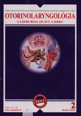 Otorinolaryngológia a chirurgia hlavy a krku : časopis vydávaný v spolupráci so Slovenskou spoločnosťou pre otorinolaryngológiu a chirurgiu hlavy a krku.