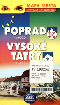 Poprad ; Vysoké Tatry mapa mesta /