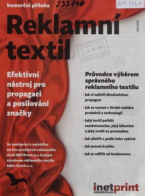 Reklamní textil. září 2016
