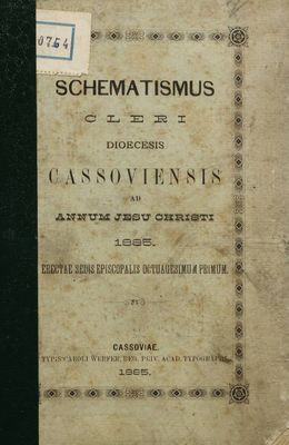 Schematismus Cleri Dioecesis Cassoviensis Ad Annum Jesu Chri.