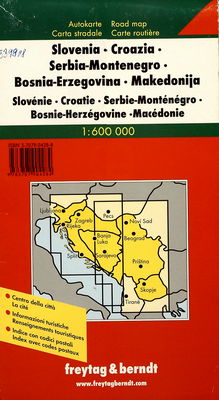 Slowenien, Croatien, Serbien-Montenegro, Bosnien-Herzegowina, Mazedonien Autokarte.