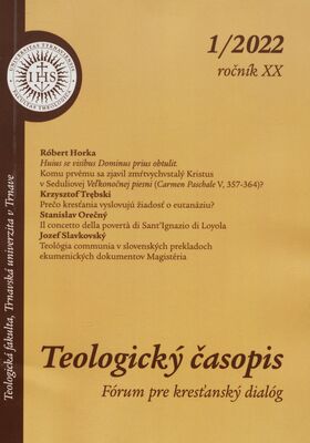 Teologický časopis : fórum pre kresťanský dialóg.
