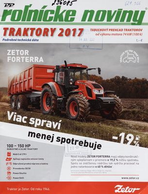 Traktory 2017. : roľnícke noviny.