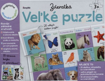 Veľké puzzle : dvojjazyčne slovensko-anglicky. Zvieratká /