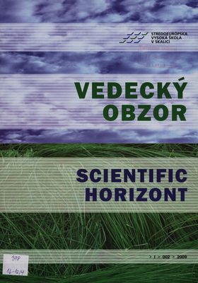Vedecký obzor : vedecký časopis Stredoeurópskej vysokej školy v Skalici.
