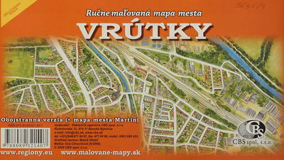 Vrútky ; Martin ručne maľovaná mapa mesta : obojstranná verzia /