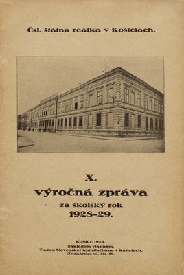 X. výročná zpráva za školský rok 1928-29.