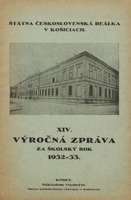 XIV. výročná zpráva za školský rok 1932-33.