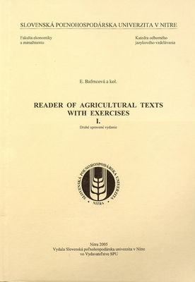 Reader of agricultural texts with exercises. I. /