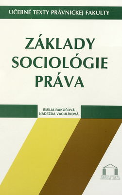 Základy sociológie práva /
