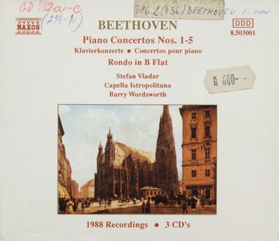 Piano Concertos Nos. 1-5 CD 1 Piano Concerto No. 1 ; Rondo in B flat WoO 6