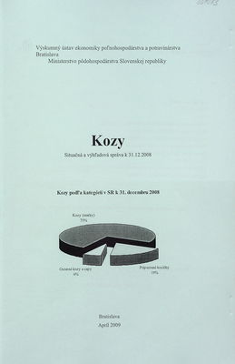 Kozy : situačná a výhľadová správa k 31.12.2008 /