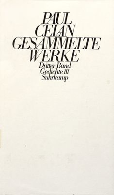 Gesammelte Werke : in fünf Bänden. Dritter Band, Gedichte III. Prosa. Reden /