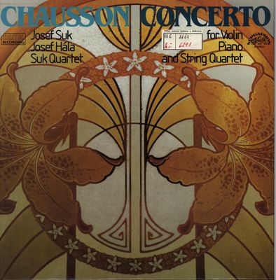 Chausson concerto for violin, piano and string quarter /