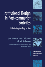 Institutional design in post-communist societies rebuilding the ship at sea /