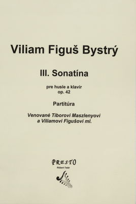 III. Sonatína pre husle a klavír, op. 42 partitúra /