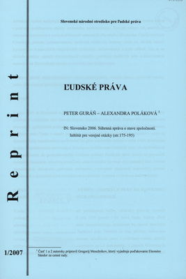 Ľudské práva : IN: Slovensko 2006 : súhrná správa o stave spoločnosti /