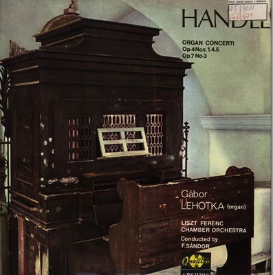 Organ concerti op. 4, No. 1, 4, 5 ; op. 7, No. 3