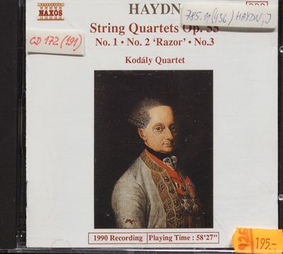 String Quartets Op. 55, Nos. 1 - 3 /