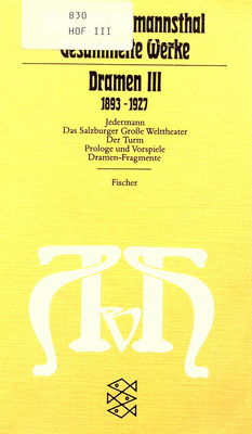 Gesammelte Werke in 10 Bänden : Dramen 3 : 1893-1927 /