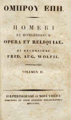 Homeri et Homeridarum opera et reliquiae. Volume II. /