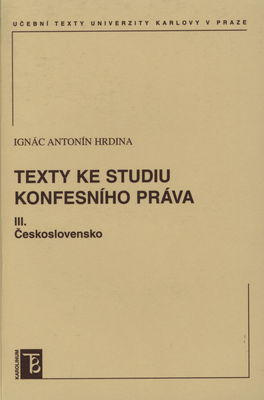 Texty ke studiu konfesního práva. III., Československo /