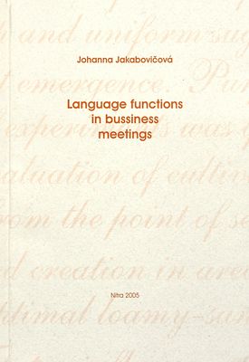 Language functions in business meetings /